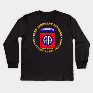 82nd Airborne Division - Operation Iraqi Freedom - The Surge Kids Long Sleeve T-Shirt